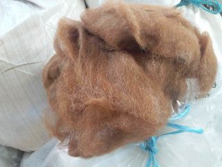 Brown/white Carded Alpaca Fibre