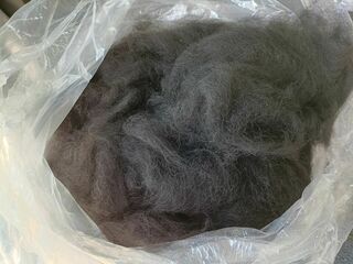 Black Carded Alpaca Fibre by Portia