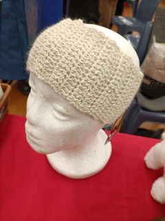 Crocheted Head Band/Cowl - Natural White